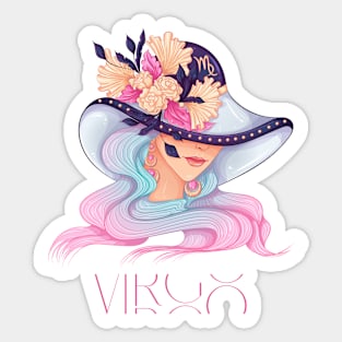 Virgo Zodiac Sign Beautiful Girl Sticker